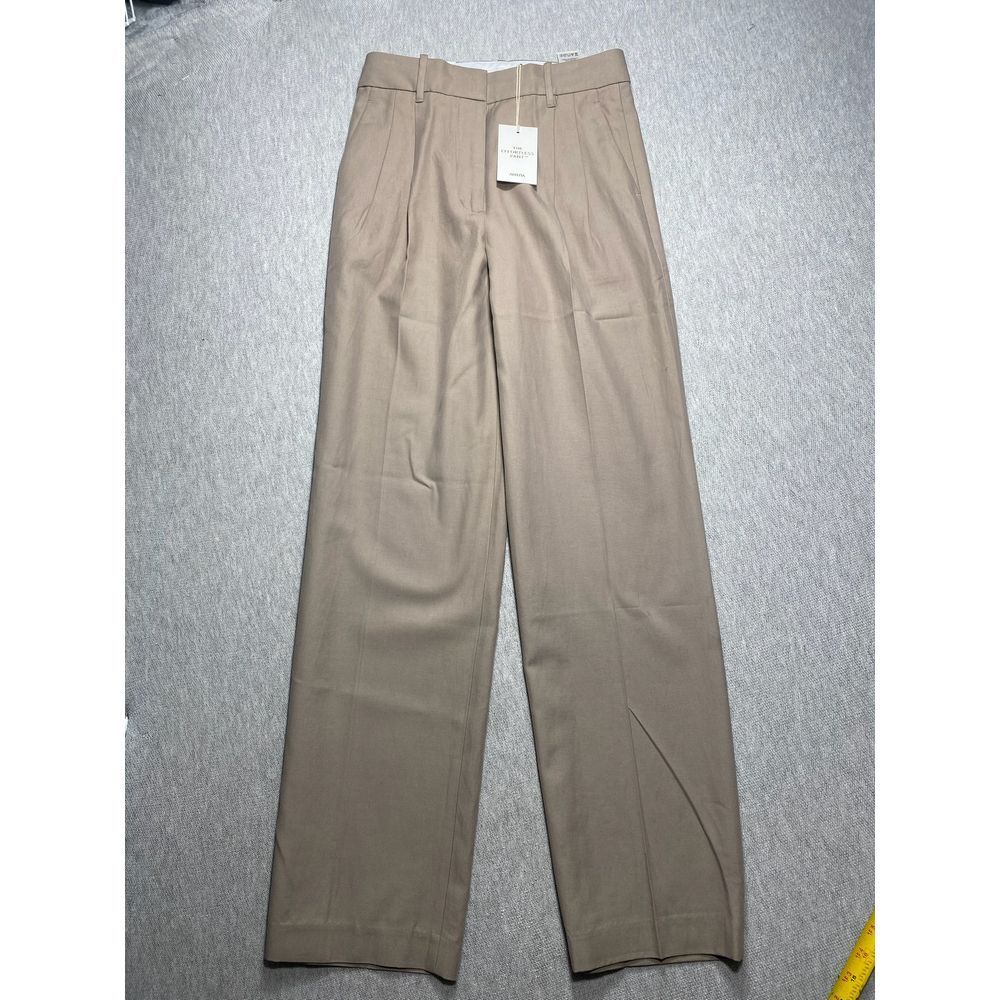 Aritzia The Effortless Pant High Rise Wide Leg Trousers Beige Size 4